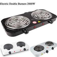 2000W Portable Electric Double Burner Kitchen Hot Plate Stove Cooker Countertop