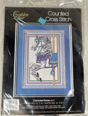 Golden Bee  Carousel Horse  #60277 Counted Cross Stitch Kit 12 x16  NEW