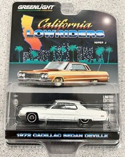 GREENLIGHT CALIFORNIA LOW RIDERS 1972 CADILLAC SEDAN DEVILLE 1/64 WHITE 63040 D