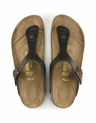 Birkenstock Women Gizeh Oiled Leather 0743831 NIB REGULAR HABANA BROWN ALL SIZE | eBay