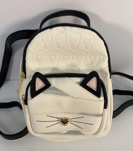 Betsey Johnson Mini Mummy Skull Kitty Cat Backpack