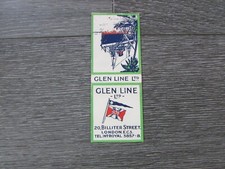 Glen Shipping Line London Early Original Matchbook Match Book