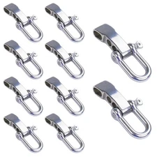 D Ring Shackles Adjustable Stainless Steel D-Rings 10 Pack - Paracord Bracelets