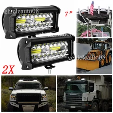 7" LED Work Light Bar Driving Fog Lamps Fit Peterbilt Kenworth Freightline Truck