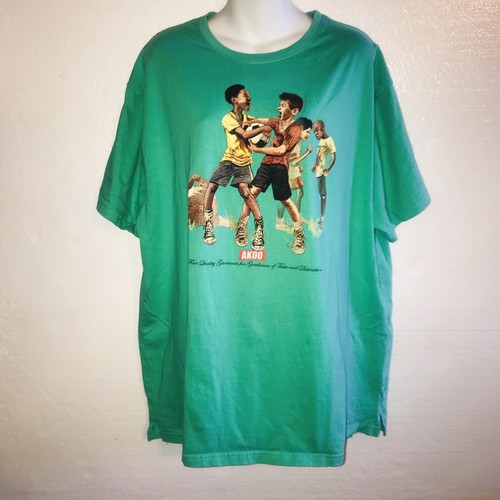 Akoo Mens T Shirt 3XL Green Kids 