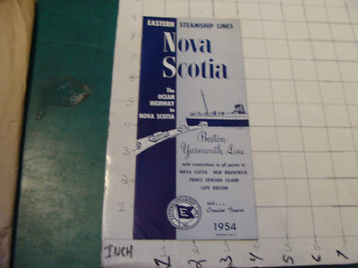 vintage  Eastern Steamship Lines NOVA SCOTIA 1954 w map