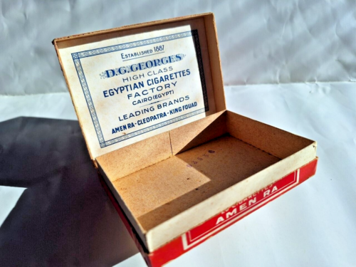 1920-30s EMPTY Egyptian Cigarettes Box Packet D.D. GEORGES - AMEN RA - Picture 3 of 3