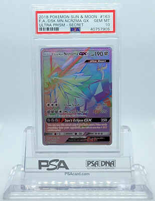POKEMON ULTRA PRISM DUSK MANE NECROZMA GX #163 SECRET PSA 10 GEM