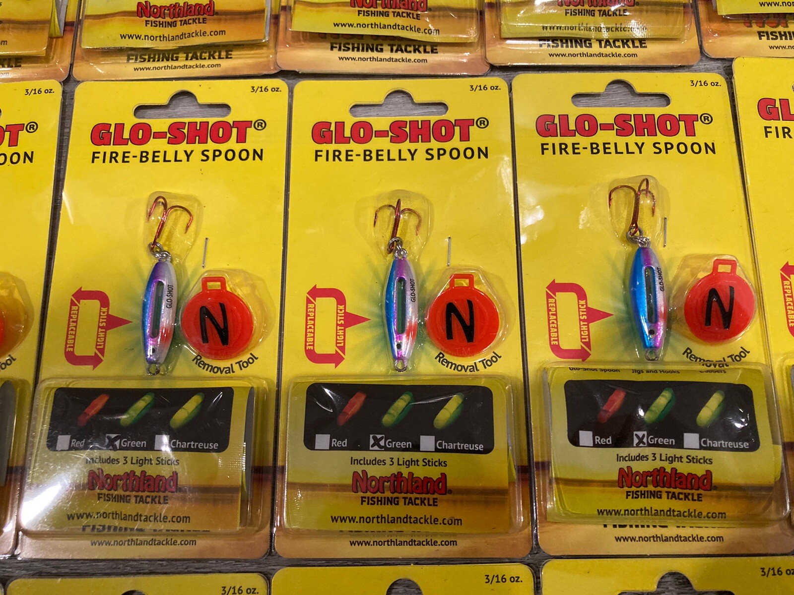 Lot of 36 Northland Glo-Shot Fire-Belly Spoons - All 3/16 Oz Size - Mixed Colors - Image 9