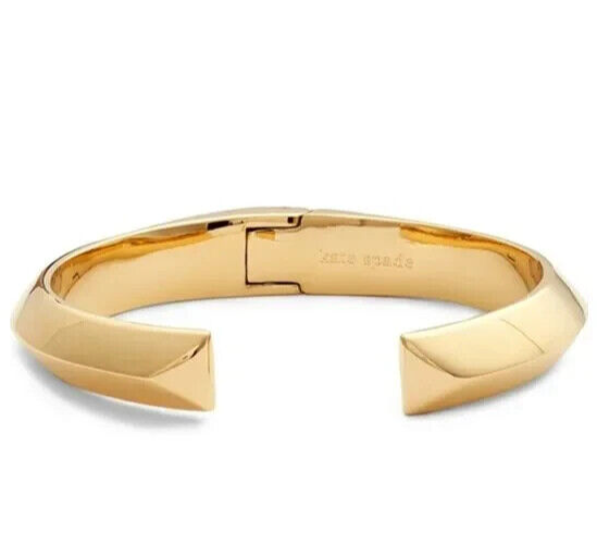 Kate Spade New York Raise The Bar Yellow Gold Stainless Steel Wide Cuff Bracelet