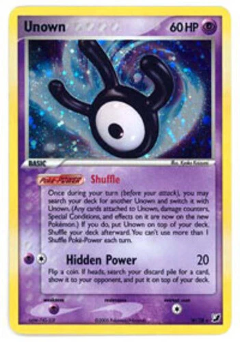 NM-Mint Unown W - W/28 - Holo Rare Pokemon Unseen Forces