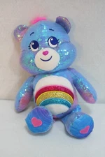 Basic Fun Care Bears Unlock Magic Cheer Bear Plush Glittery Sequin Plush