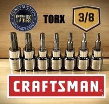Craftsman Evolv 7 pc Torx Bit 3/8" Drive Socket Set T15 T20 T25 T30 T40 T45 T50