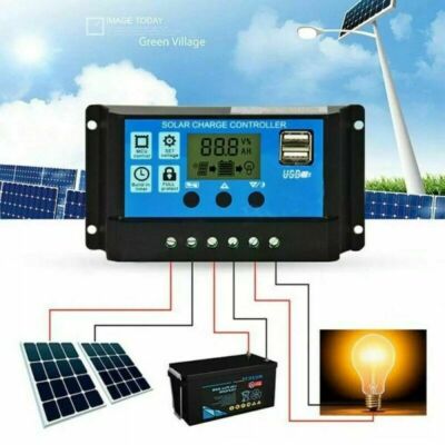 10A-30A PWM Solar Laderegler Solar Panel Controller Regulator 12V/24V Mit USB