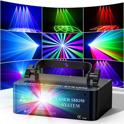 RGB Laserlicht Projektor DMX Strobe Beam Bühnenbeleuchtung Disco DJ Party Show