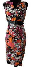 David Meister Floral Colorful Sheath Dress Size 8 New with Tags