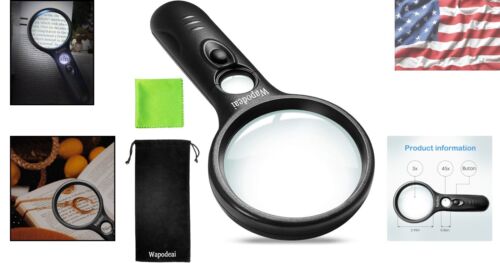 Hohe Vergrößerungsglas 3x 45X LED beleuchtet - perfekt zum Lesen - Bild 2 von 8