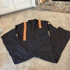 Bulwark FR Coveralls Mens 52 Reg Navy Cotton Flame Resistant Workwear Reflective