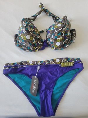 BIKINI, Neckholder 42 D mit 2 Bikinihosen 44, 3 teilig , LINGADORE BEACH ,Neu !