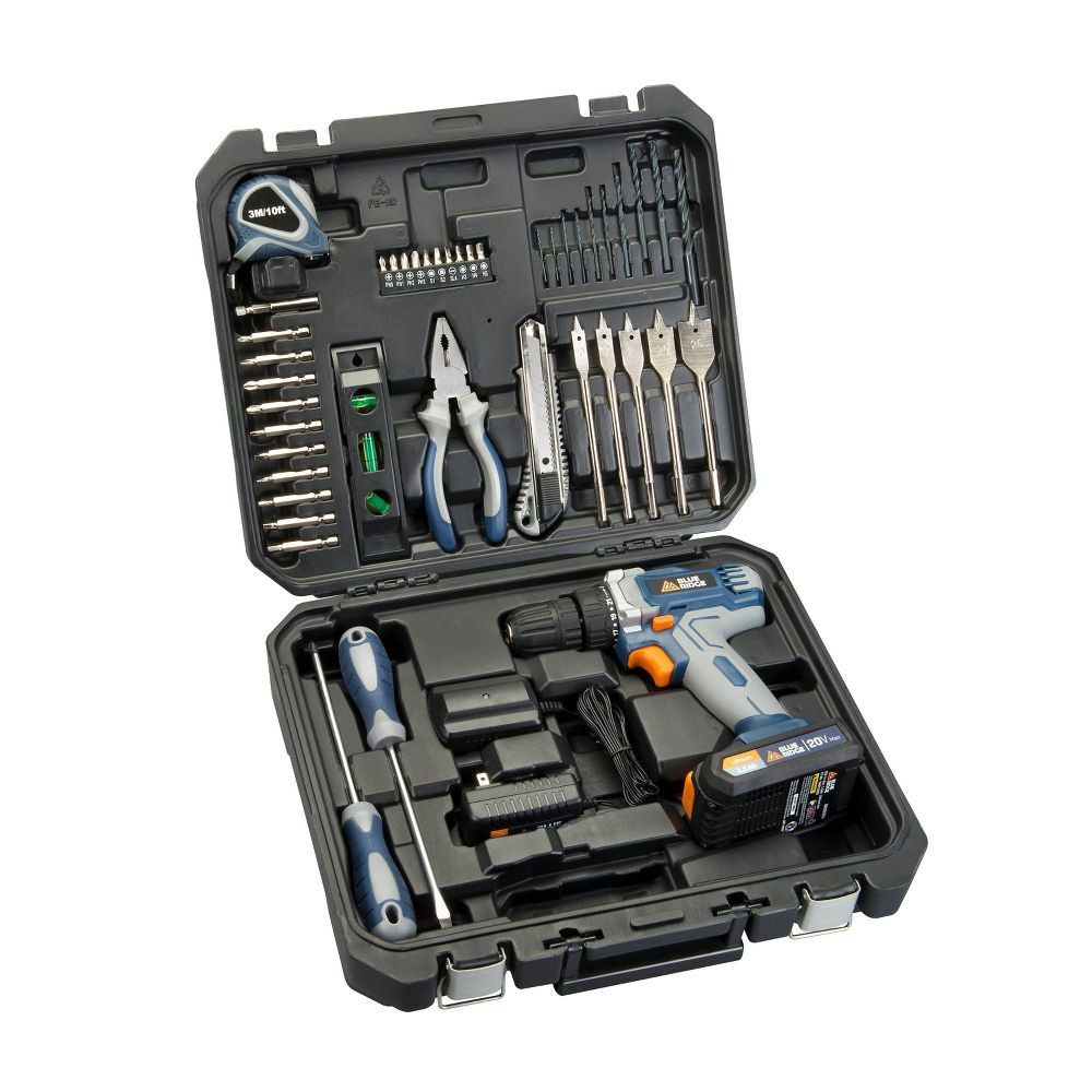 Набор беспроводных сверл Blue Ridge Tools из 47 предметов, Футляр для хранения с регулировкой крутящего момента