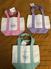 Trader Joe's Pastel Mini Canvas Tote Bags 2025 LIMITED EDITION