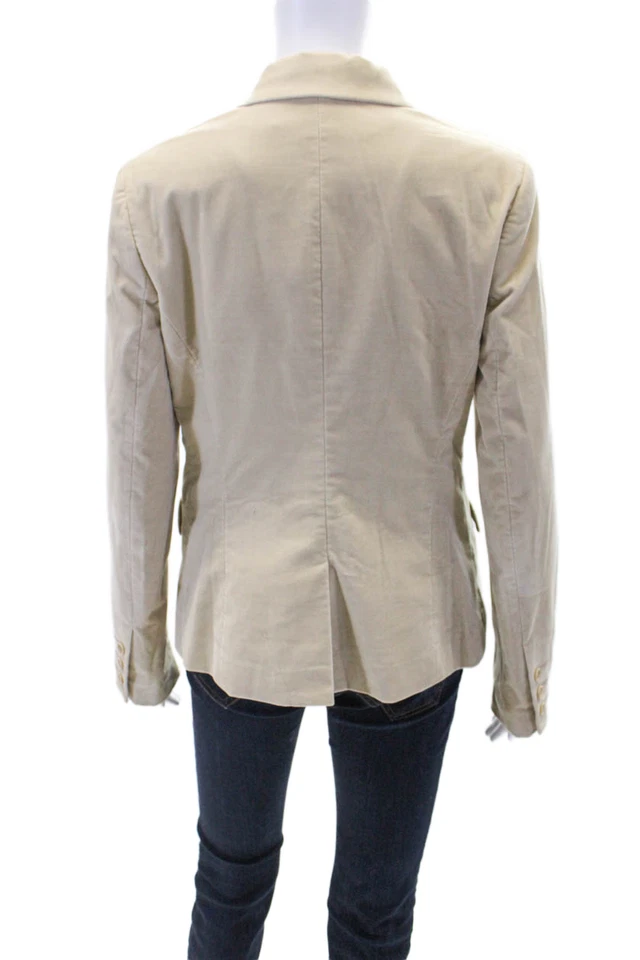 Theory Womens Cotton Blazer Beige Size 8 - Image 4 of 4