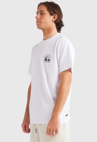 Quiksilver Mens White Size Large Clean Circle T Shirt Surf Surfing Skate Tee - Picture 2 of 3