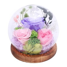 Flowers Glass Globe Light Exquisite Multifunctional LED Flower Glass Globe Desk