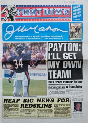 Walter Payton First Down UK #51 (1987) Rare NFL Poster Robbie Martin