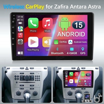 4+64GB Android 15 Autoradio CarPlay GPS Für Opel Astra H Corsa Zafira mit Kamera