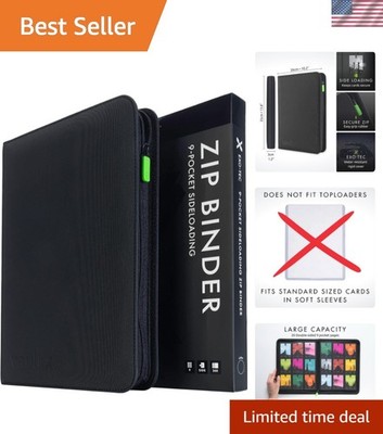 9 Pocket Trading Card Zip Binder, 360 Cards,  Exo-Tec Album Material, 20 Side...