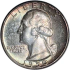1950 P WASHINGTON SILVER QUARTER 25C US COIN LUSTER TONED BU MS UNC FREE SHIP