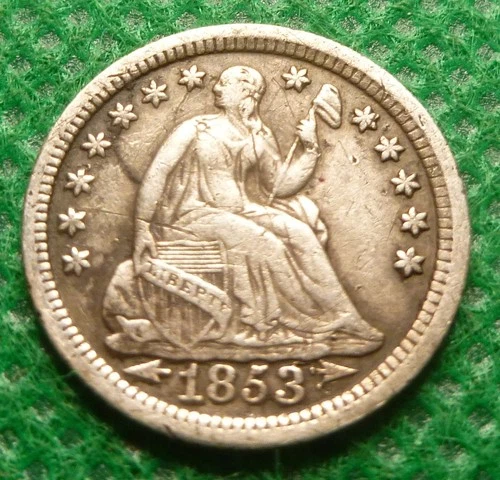 1853-o  with arrows  Seated Liberty Half Dime Coin 1837-1891 #A06   Coin