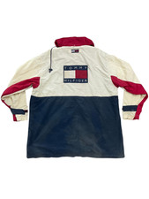 Vintage 90s Tommy Hilfiger Big Flag Logo Hood...