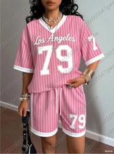 Women’s Casual 2 Piece Set – T-Shirt & Shorts Summer Tracksuit Lounge Outfit