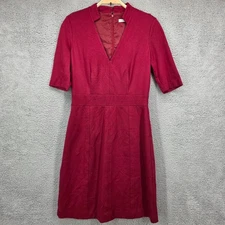 TRINA TURK Women's Red V Neck Knee Length Sheath Dress Size 6