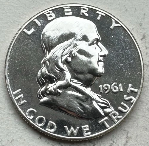 1961 Proof Franklin Half Dollar 90% Silver-INV#8818