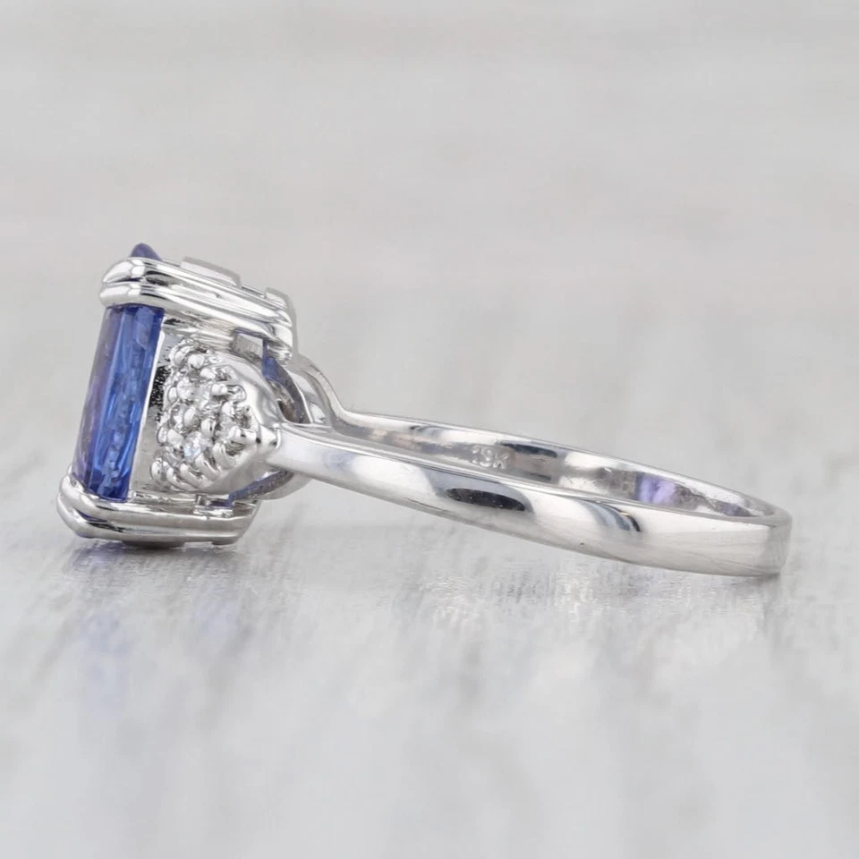 3.64ctw Oval Tanzanite Diamond Ring 18k White Gold Size 8 - Image 3 of 4