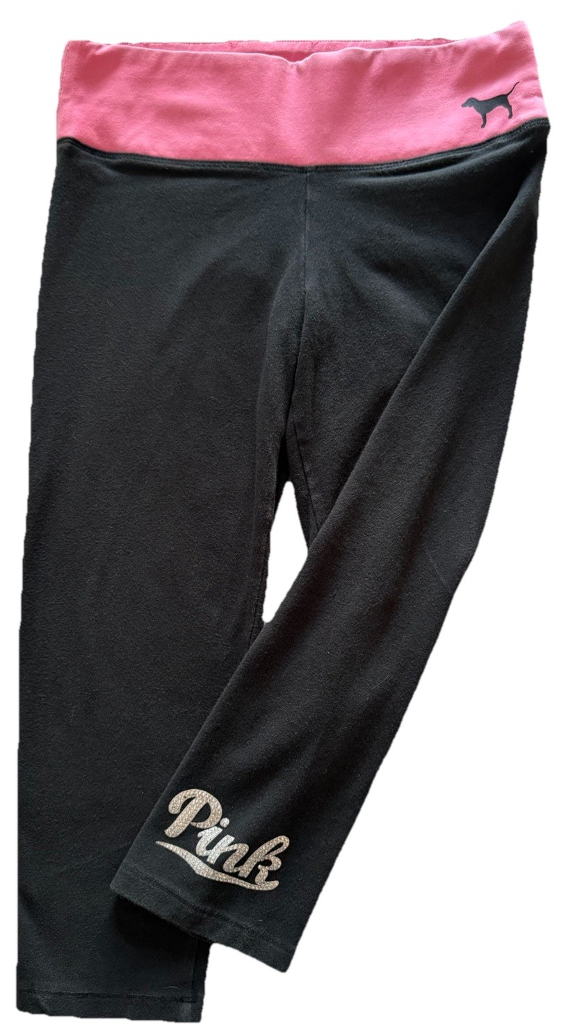 🌸Victoria's Secret PINK YOGA Bling Capri Leggings-Black-Size XS🌸