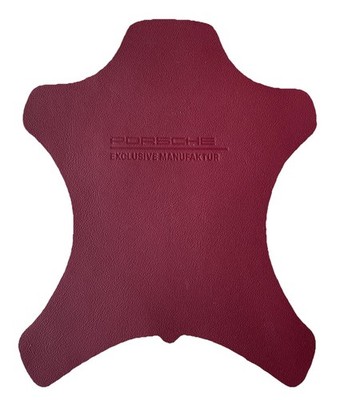 Porsche Burgundy Red Leather Sample Embossed Exclusive Manufaktur Promo
