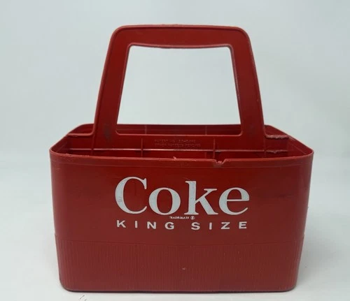 Vintage COCA-COLA Coke King Size RED PLASTIC Six-Pack BOTTLE CARRIER Caddy 6