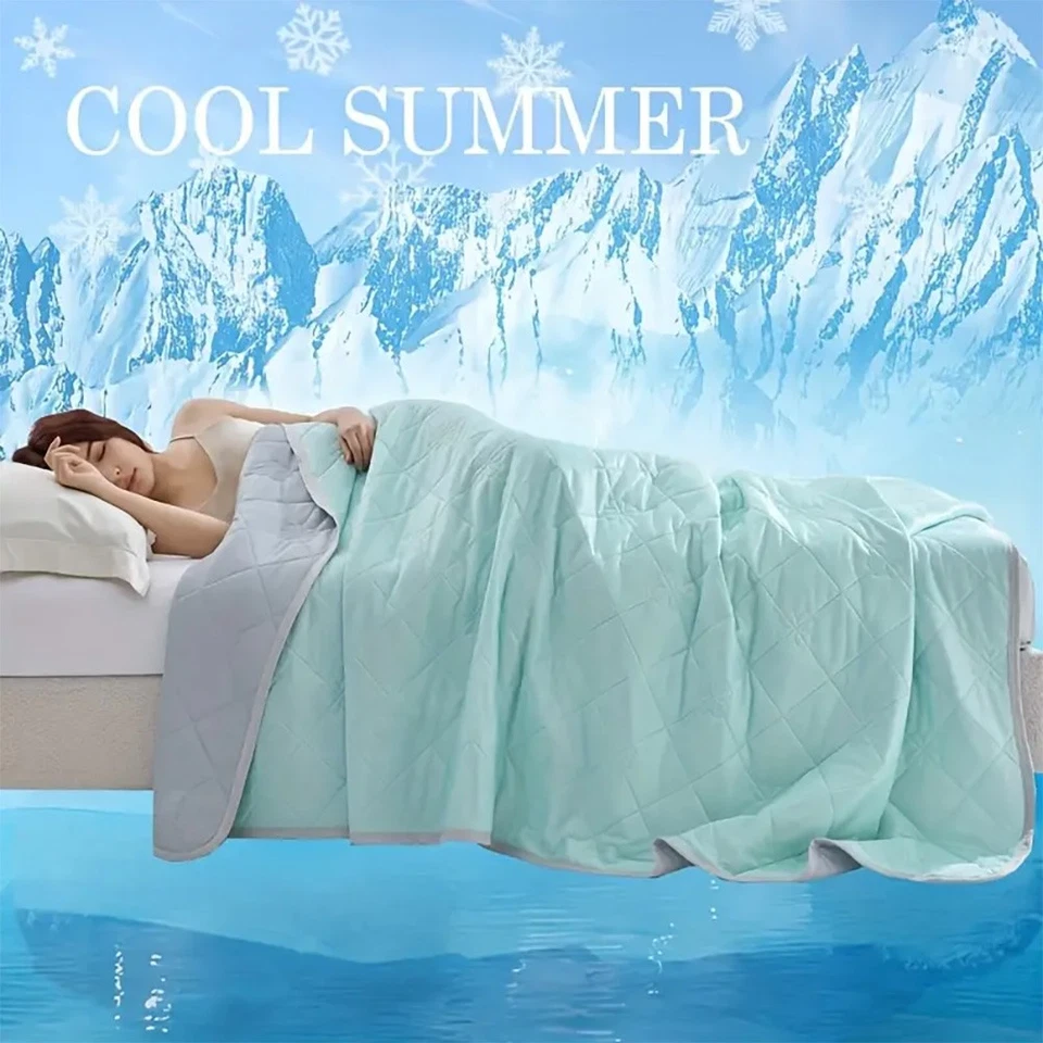 Double Sided Cold Cooling Throw Blanket for Hot Sleepers Summer Cool Bed Blanket - Image 2 of 4
