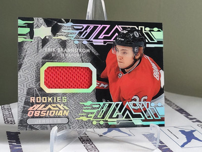 2019-20 UD Black ERIK BRANNSTROM OJ-EB Obsidian Rookie Jersey RC *Note