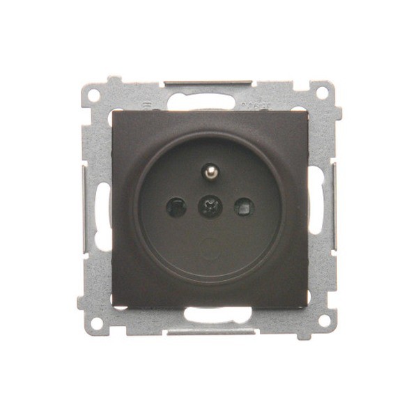 54 Bronze Matt Module 1x Outlet with Shutters Screw Terminals