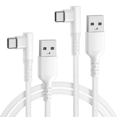 Basesailor USB-A zu USB-C Winkelkabel 2er Set 2m   Schnellladekabel für Samsung