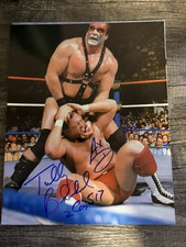 WWF WWE HOF Demolition Ax and Tully Blanchard Signed Wrestling Photo 8x10