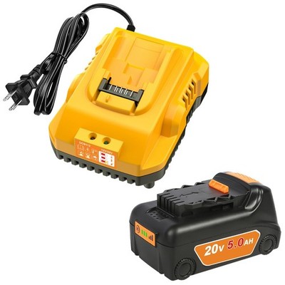 20V Max Battery Replacement 5.0Ah & Charger Station for DCB200 DCB120 Tools
