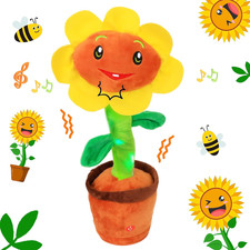 Singing Dancing Sunflower Talking Toy Electric Musical Plush Repeat What You Say