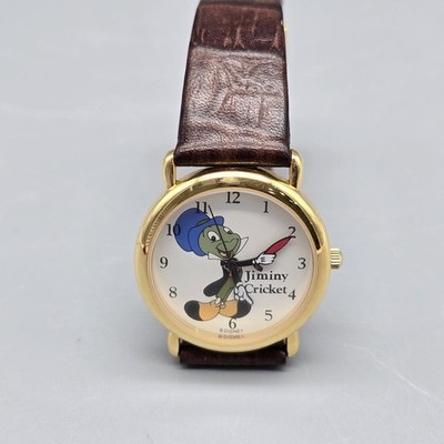 Vintage Jiminy Cricket Wrist Watch By Pedre Disney Store Leather