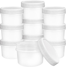 10 Pack 4Oz Reusable Small Plastic Containers with Screw Lids, Small Food Storag